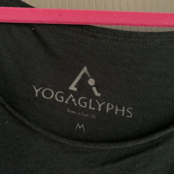 Yogaglyphs Black Yoga Graphic Tee M – Loose Fit, Athleisure Movement Style - Picture 8 of 8